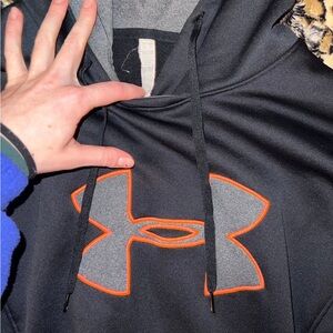 Under Armour Black Hoodie with Orange Logo